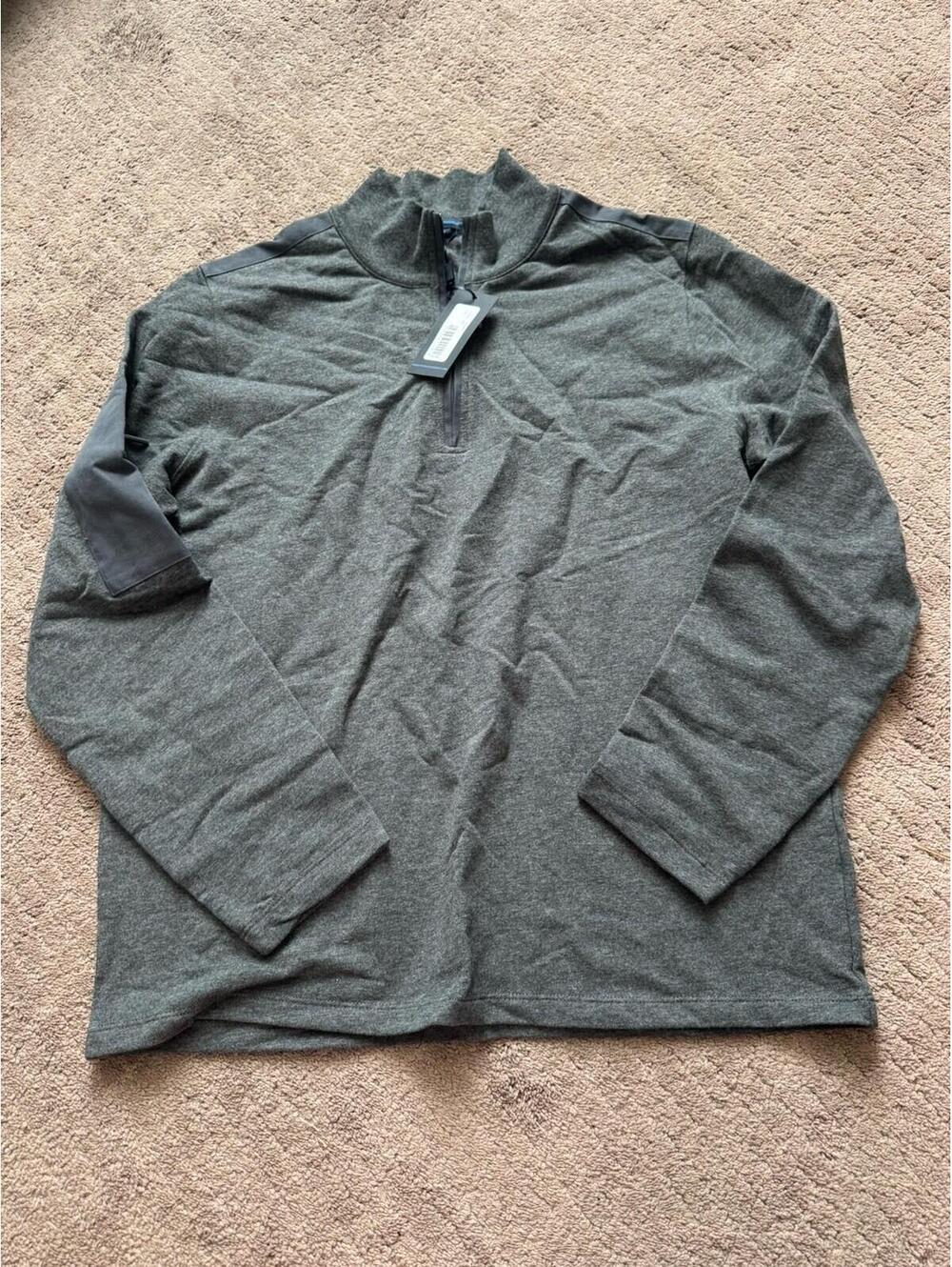 Patrick Assaraf Men’s Grey Half Zip Pullover Size L